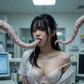 粘液まみれの触手に美人たちが・・・ 7枚目