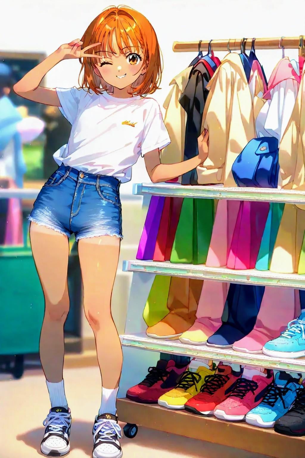 👟スニーカー買いに来た、オレンジ髪ちゃん🧡