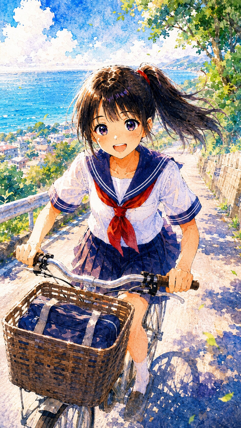 自転車で駆け上がる！ | の人気AIイラスト・グラビア
