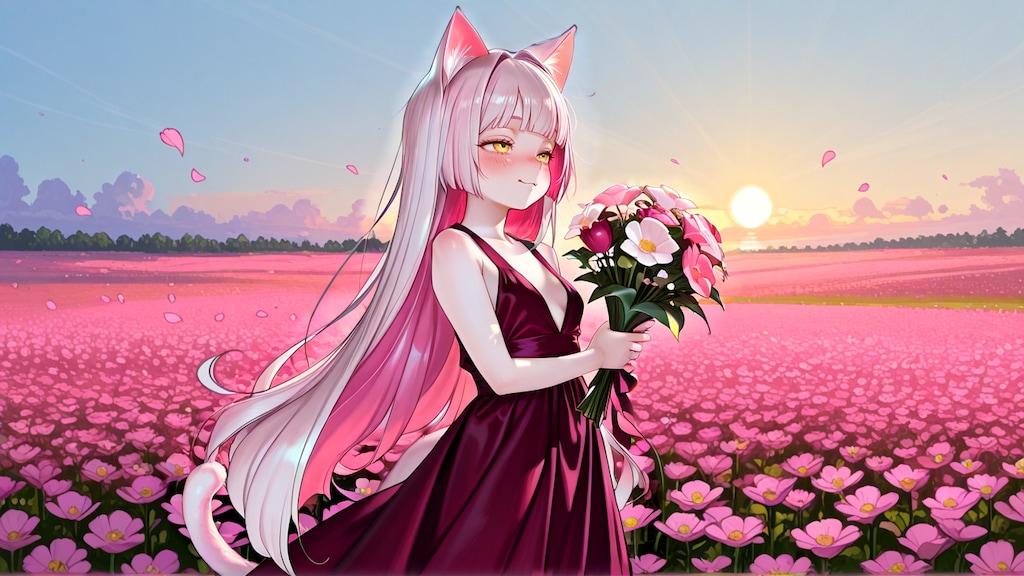 おはよぉ…お花持ってれば良いの？うんー