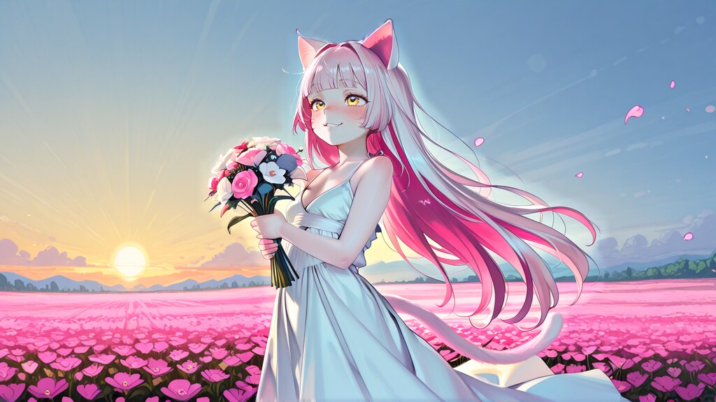 おはよぉ…お花持ってれば良いの？うんー