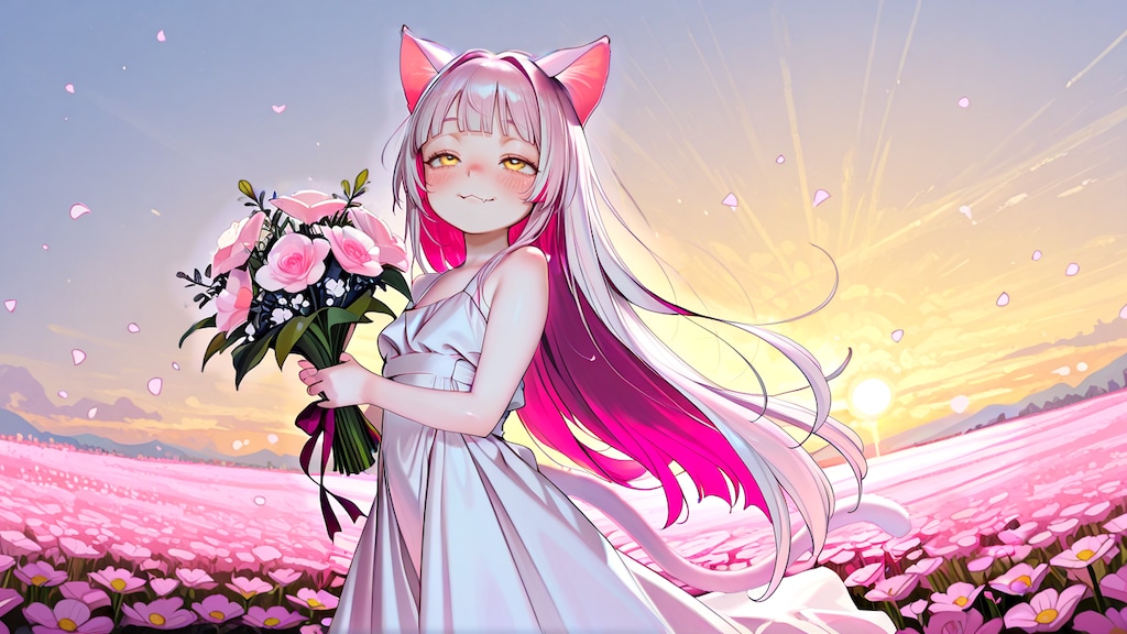 おはよぉ…お花持ってれば良いの？うんー