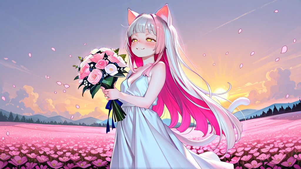 おはよぉ…お花持ってれば良いの？うんー