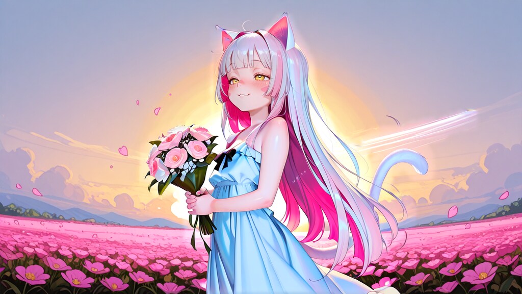 おはよぉ…お花持ってれば良いの？うんー