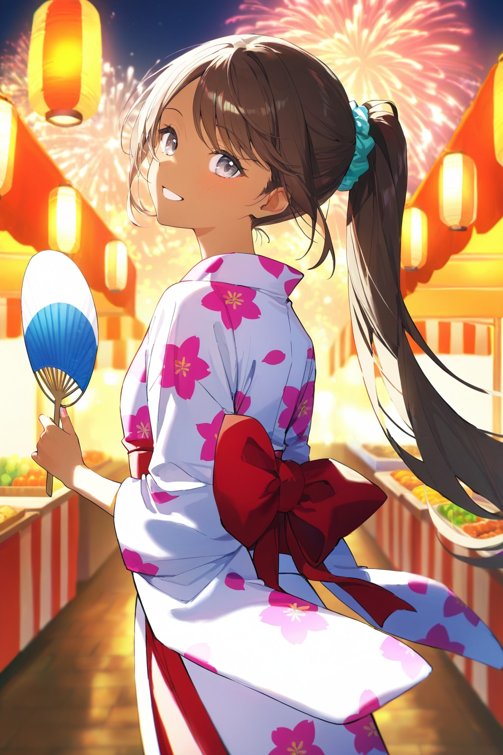 ポニーテールと浴衣