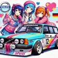 ラブライブキャラとアリタリアカラーボルボ240エステートのドリ車 3枚目