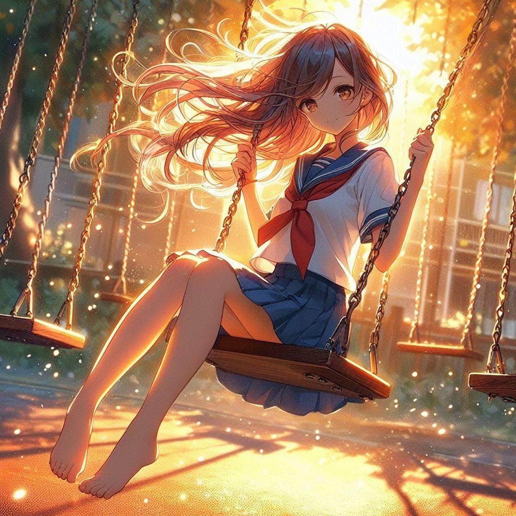 ブランコに乗って・・・