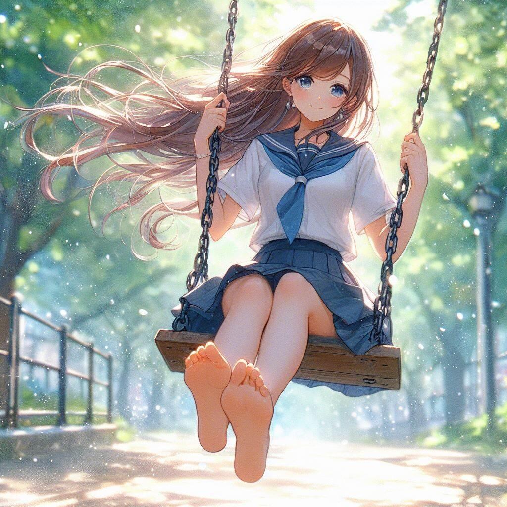 ブランコに乗って・・・
