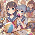 [Dalleさんで]○ートボールを作る女の子[ミュートボール] 3枚目