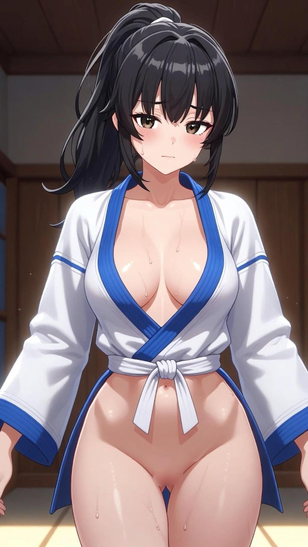 はだけた柔道着の女の子2