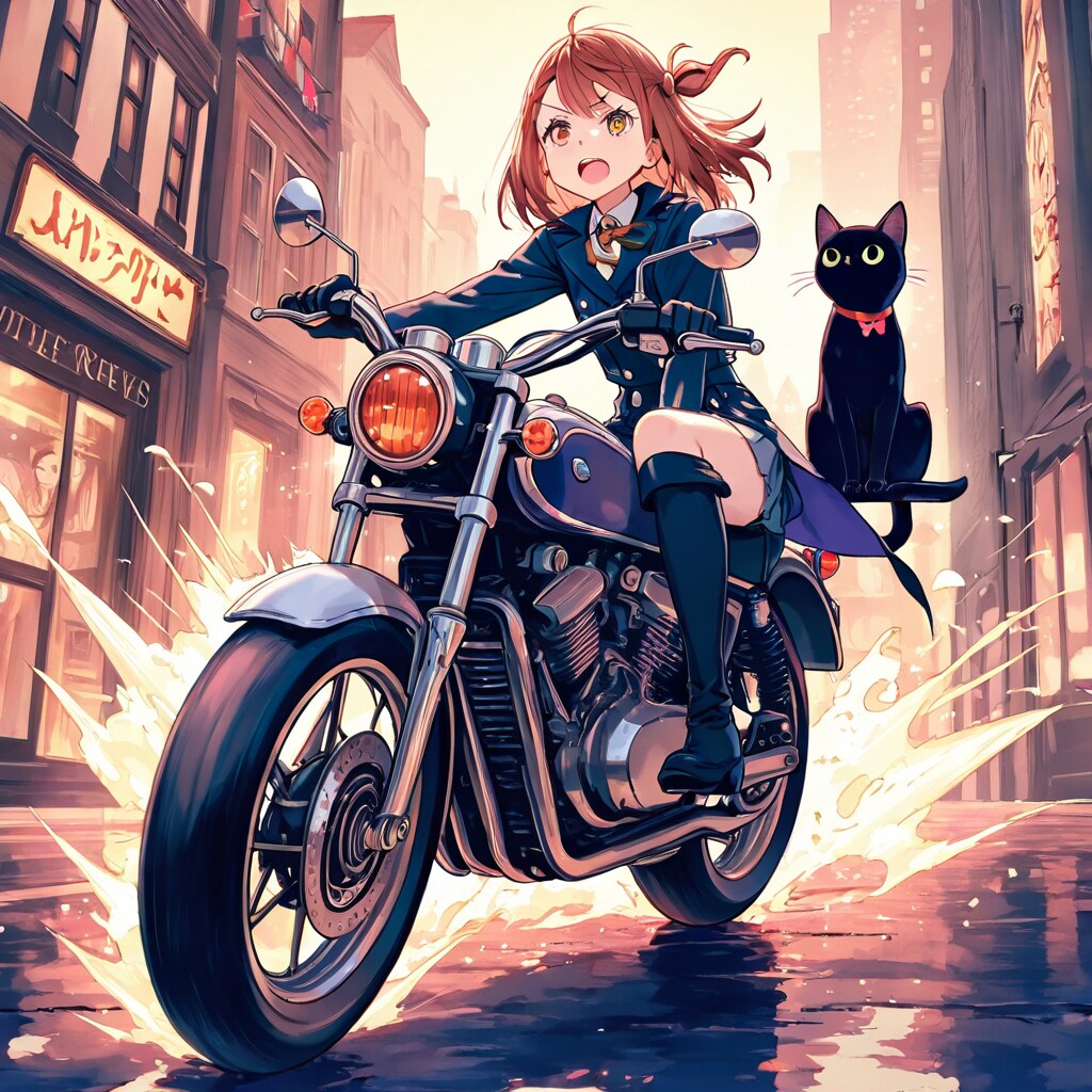 バイク好きな魔女 | の人気AIイラスト・グラビア