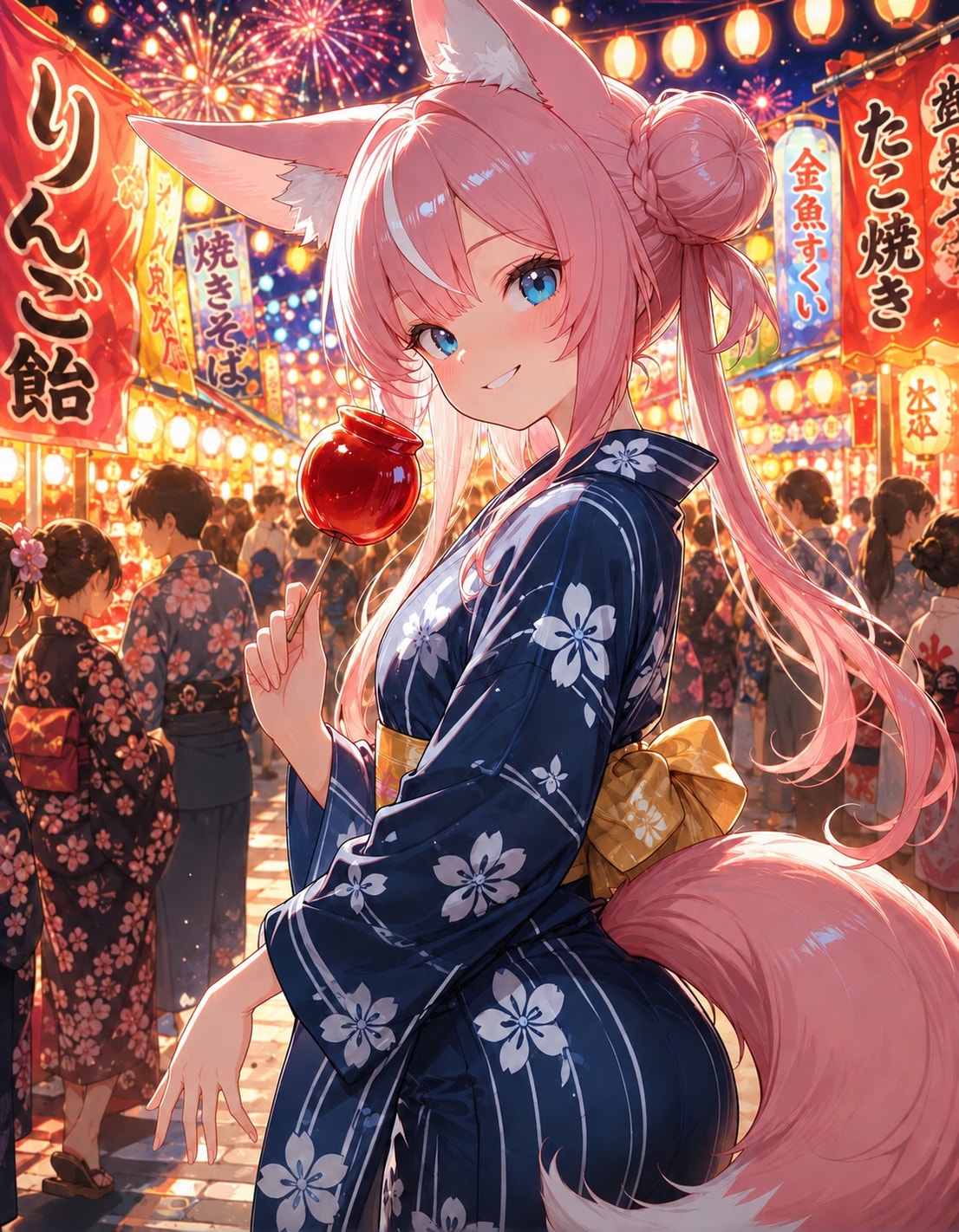 桜火様と一緒に夏祭り(∩´∀`∩)💕