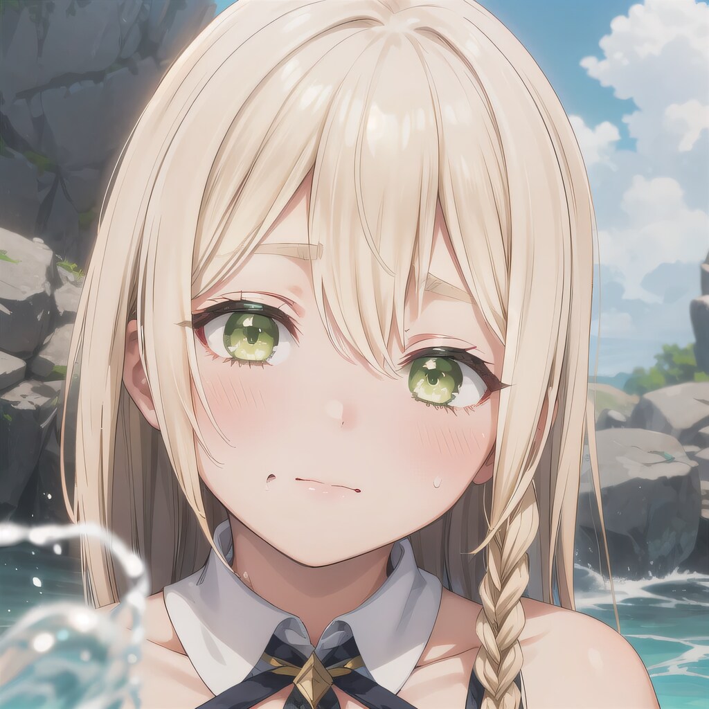 金髪ロングで水鉄砲の少女３