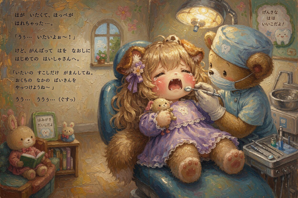 もふちゃんはいしゃさんへいく