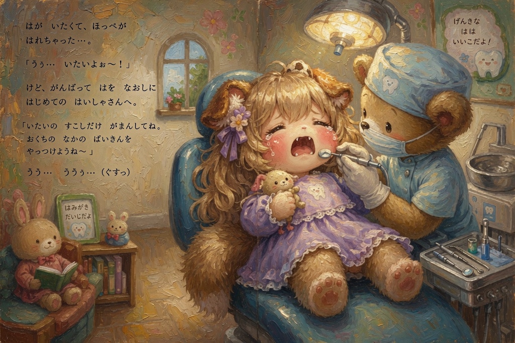 もふちゃんはいしゃさんへいく
