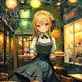 ゴッホ風ウェイトレス少女 2枚目