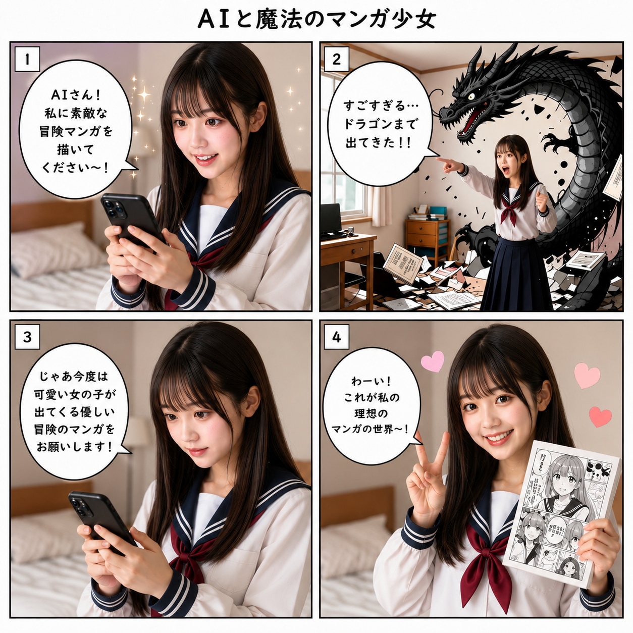 AIと魔法のマンガ少女