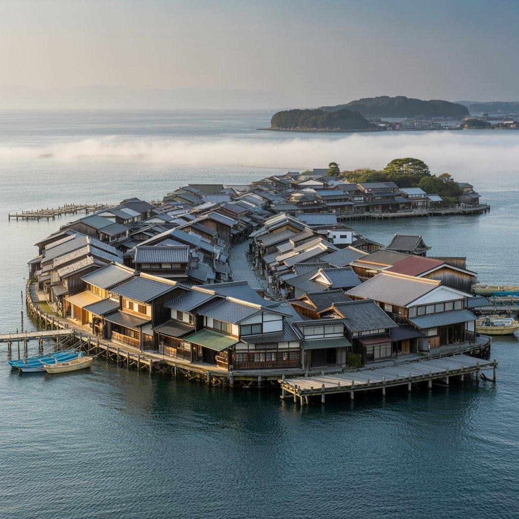 海上の人工的な古い町