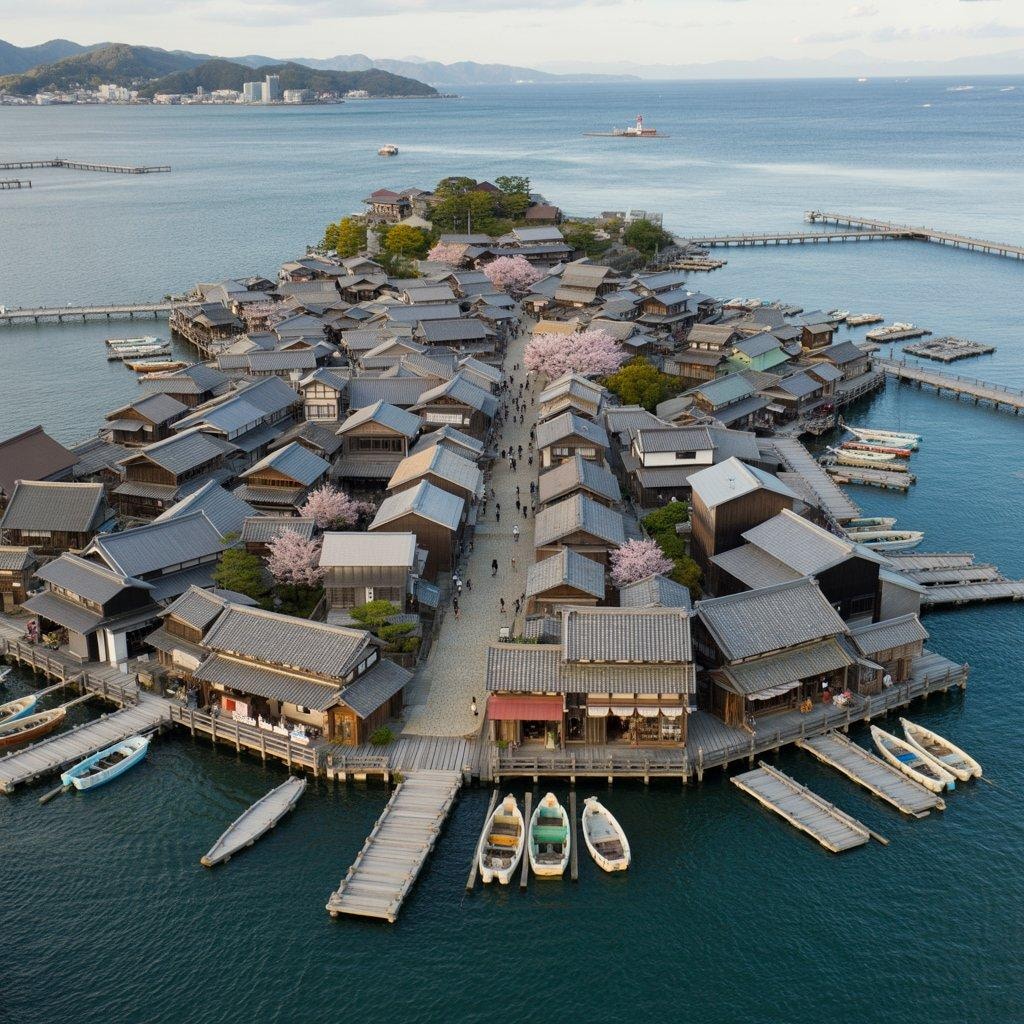 海上の人工的な古い町