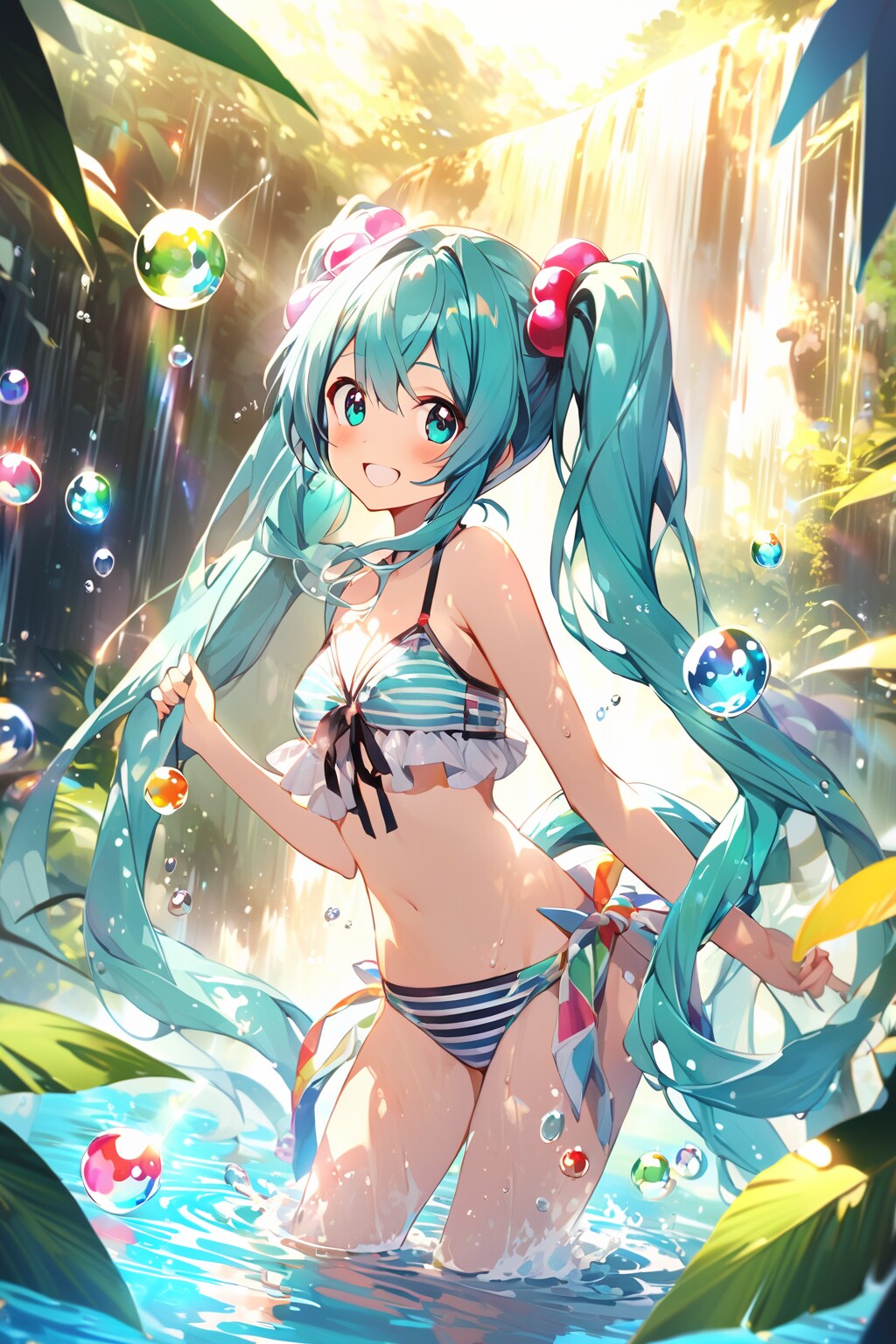 ミクの水遊び