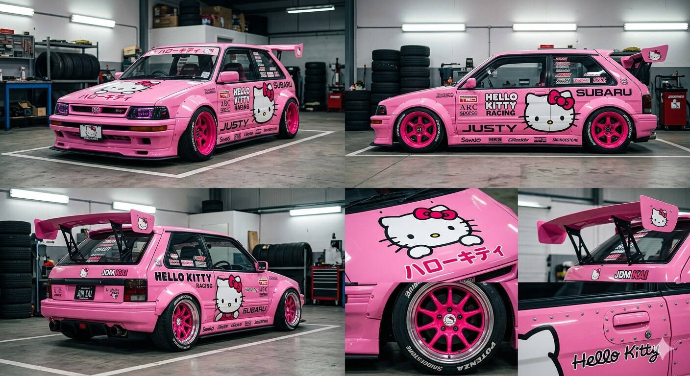 ハローキティスバルジャスティレーシングカー