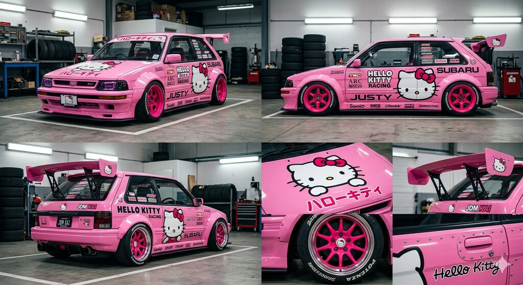 ハローキティスバルジャスティレーシングカー