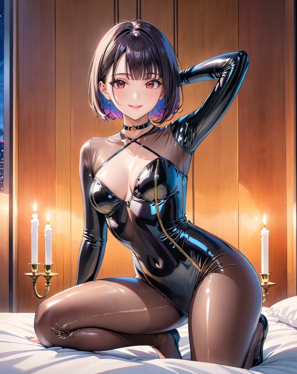 黒髪ショート美女のボンテージスーツまとめ💕