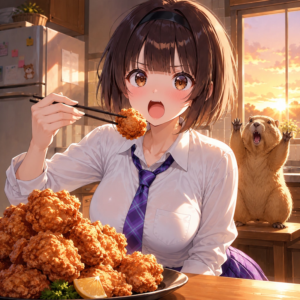 おはようございます♪愛央です唐揚げ食べます😆