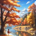 紅葉の湖 11枚目