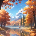 紅葉の湖 4枚目