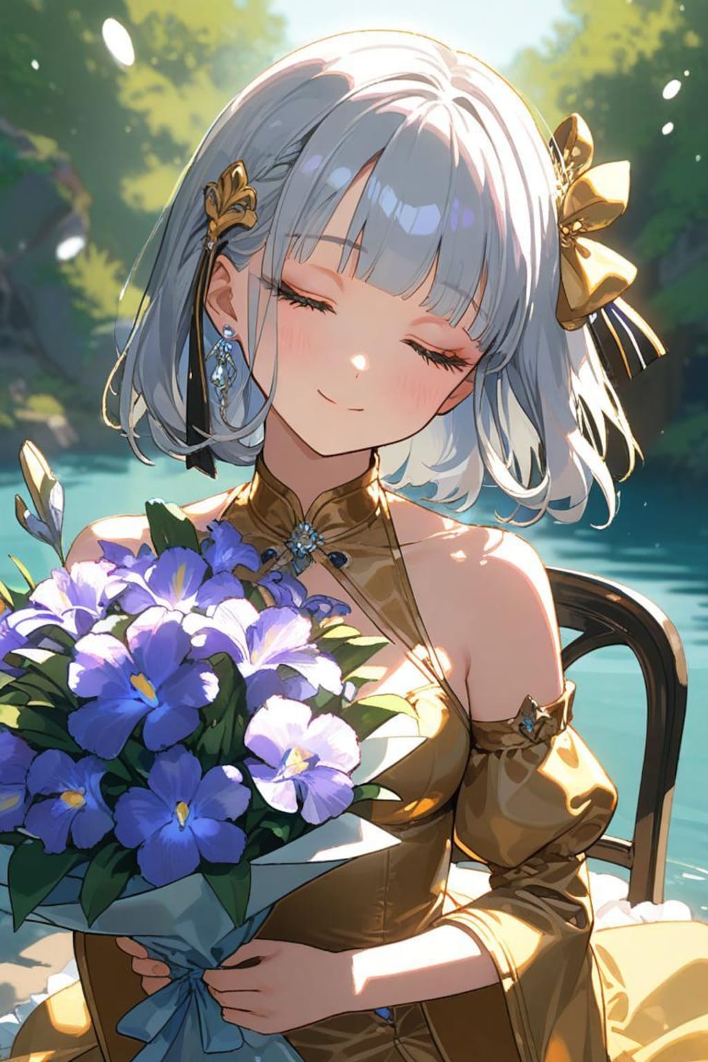 金のドレスと銀の髪
