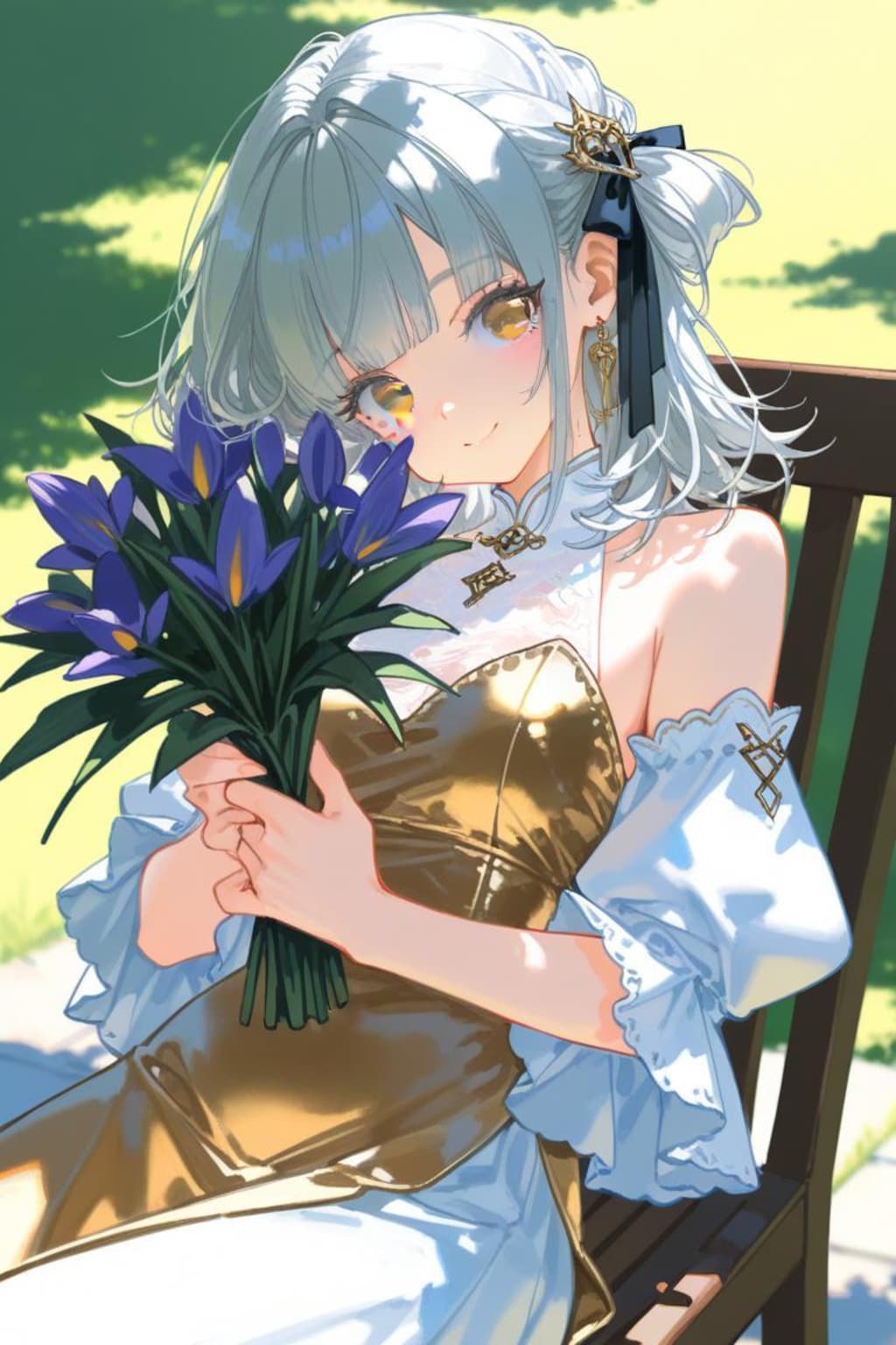 金のドレスと銀の髪