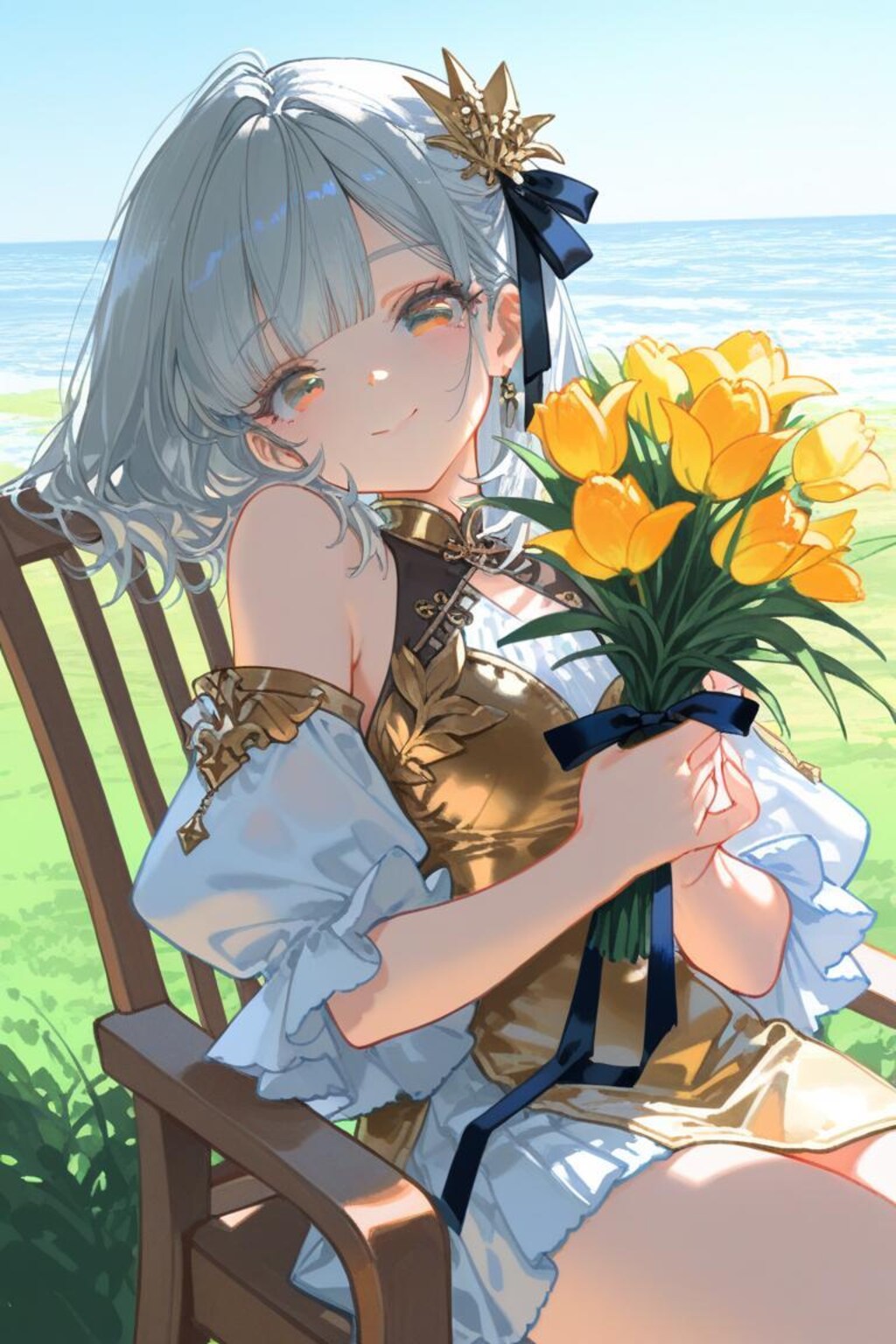 金のドレスと銀の髪