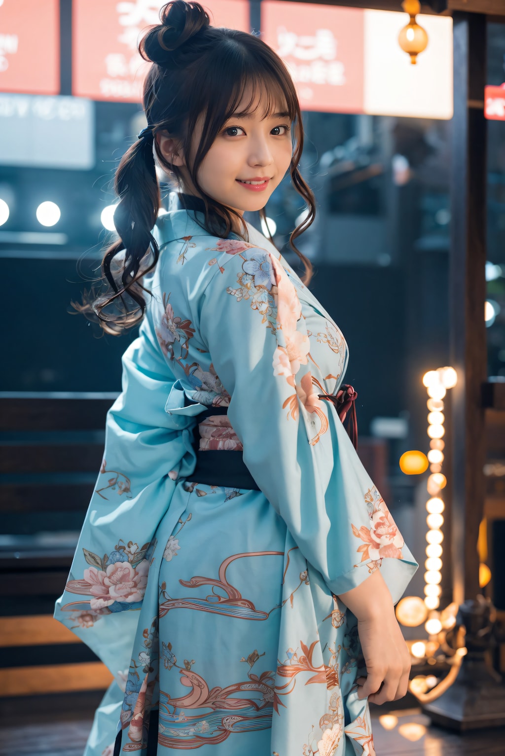 綺麗な髪の着物の女性