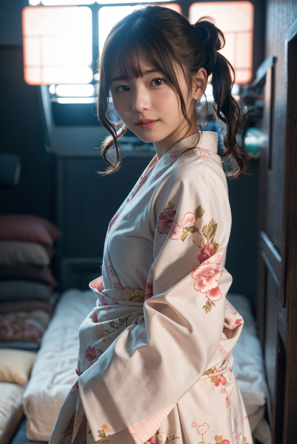 綺麗な髪の着物の女性