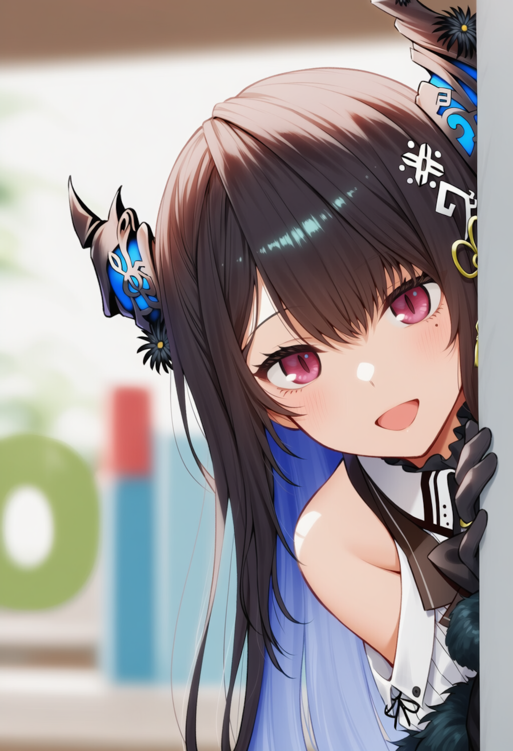 ネリッサが物陰からジッと見つめているだけ