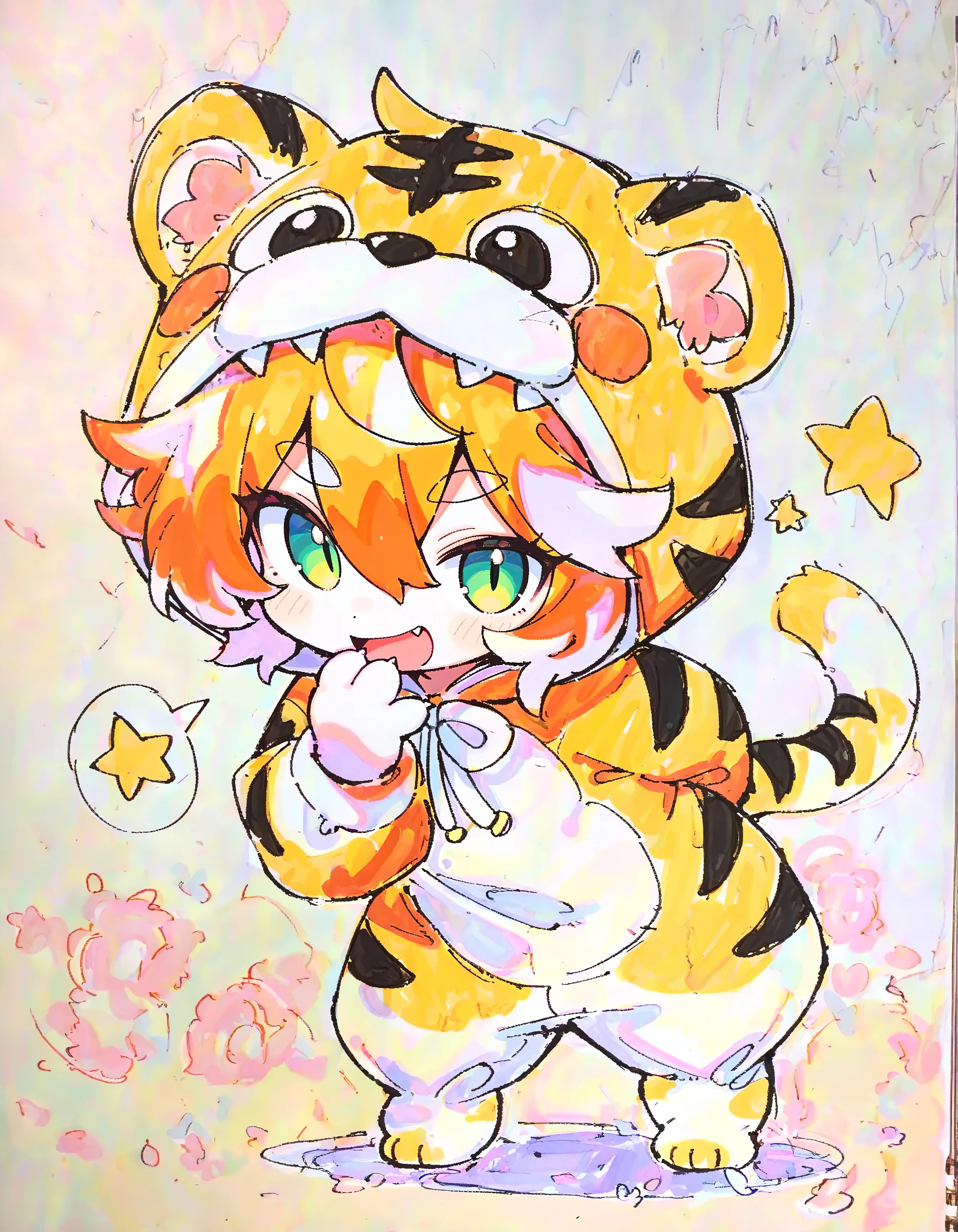 Chibi Tiger Cub Charm | の人気AIイラスト・グラビア