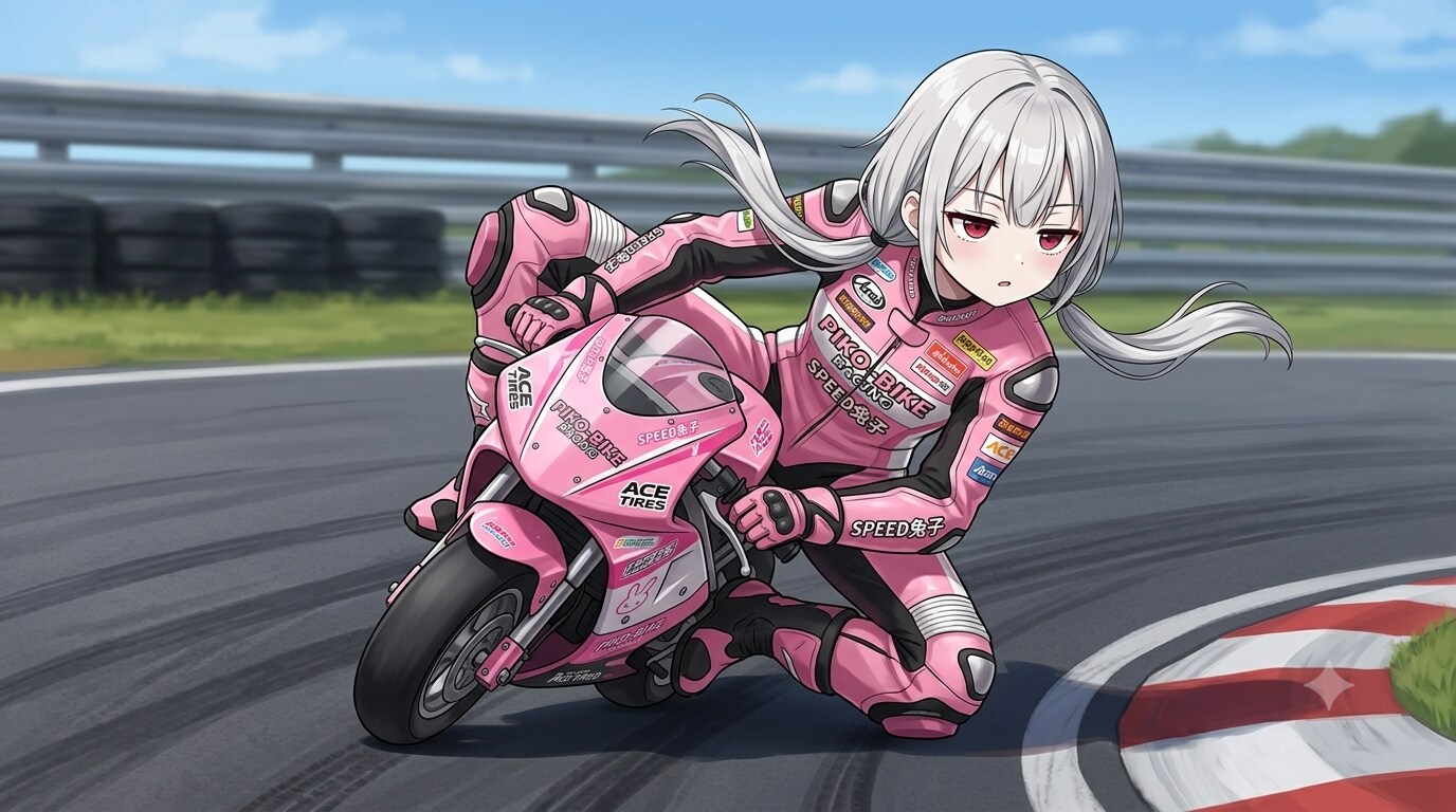 バイクに乗るアイちゃん