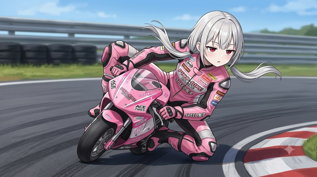 バイクに乗るアイちゃん