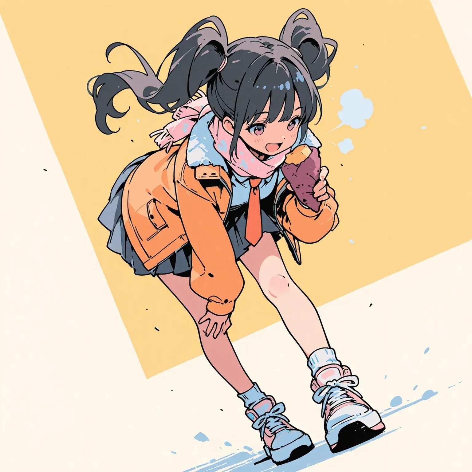 「一口だけ、わっ！…やっぱ冷める前に食べちゃおう」 | の人気AIイラスト・グラビア