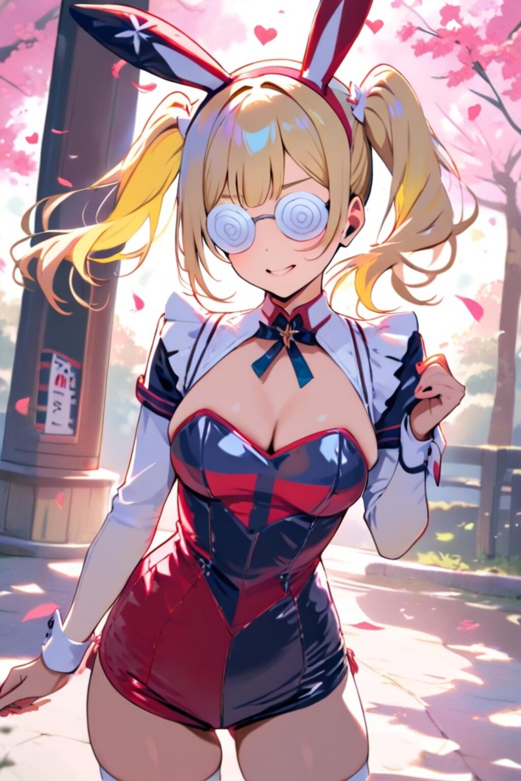 桜と眼鏡とツインテールちゃん