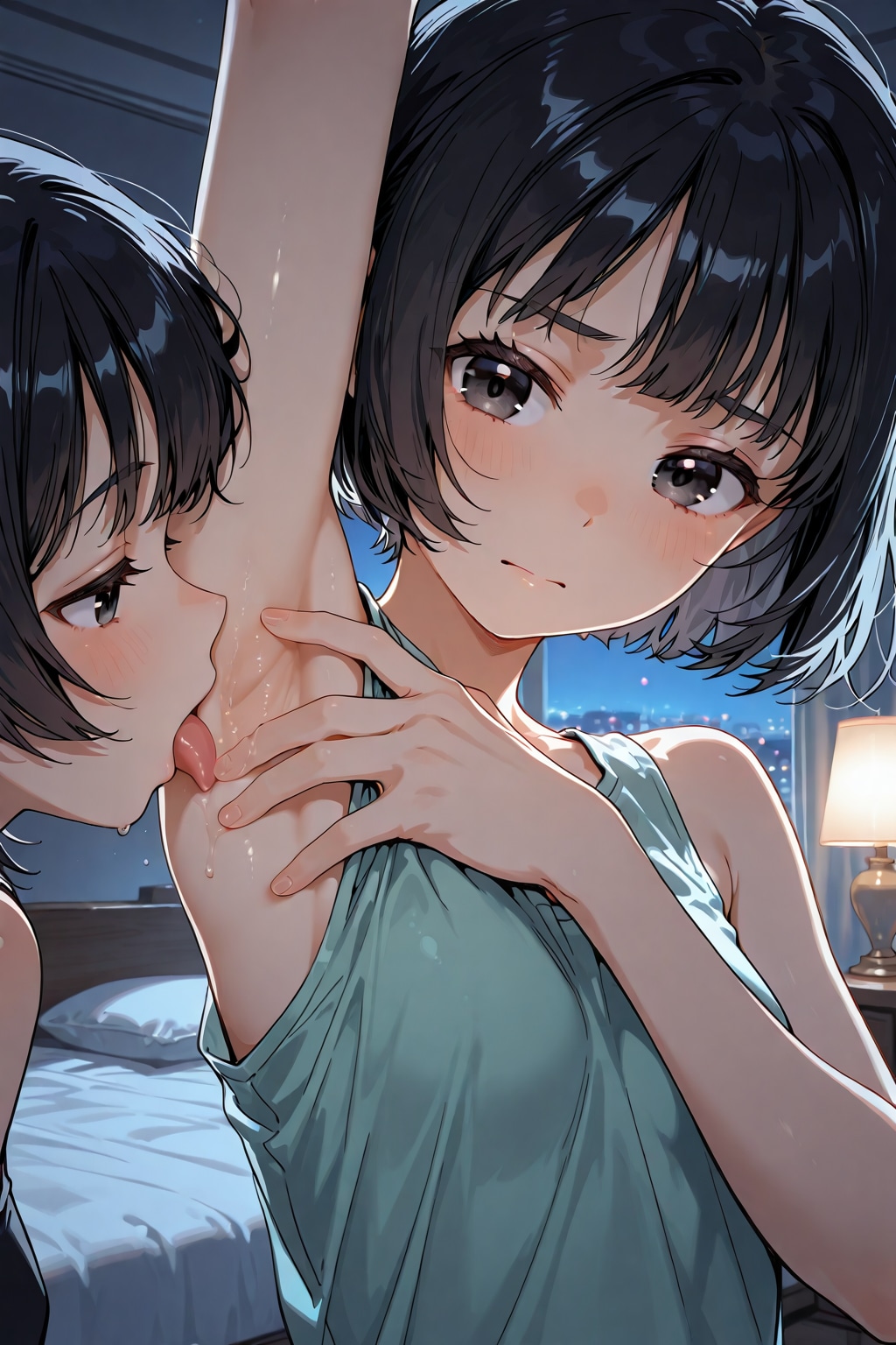 百合腋なめ