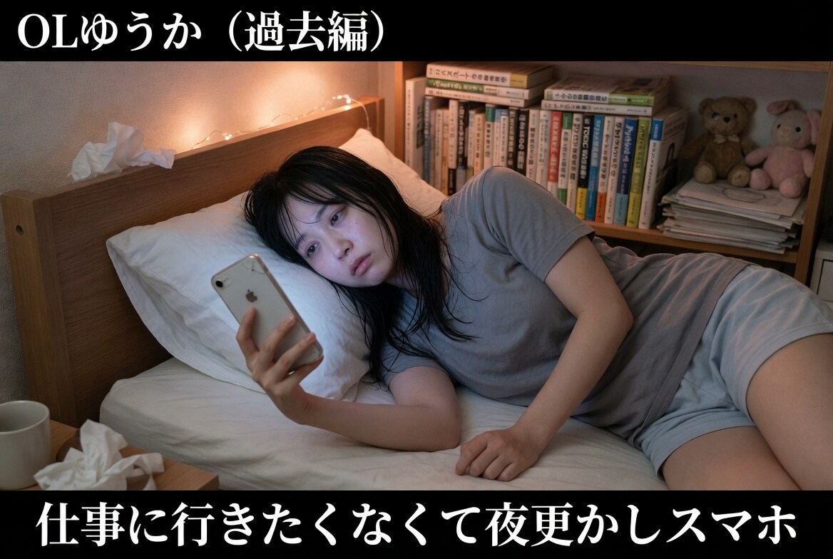 仕事に行きたくなくて夜更かしスマホ