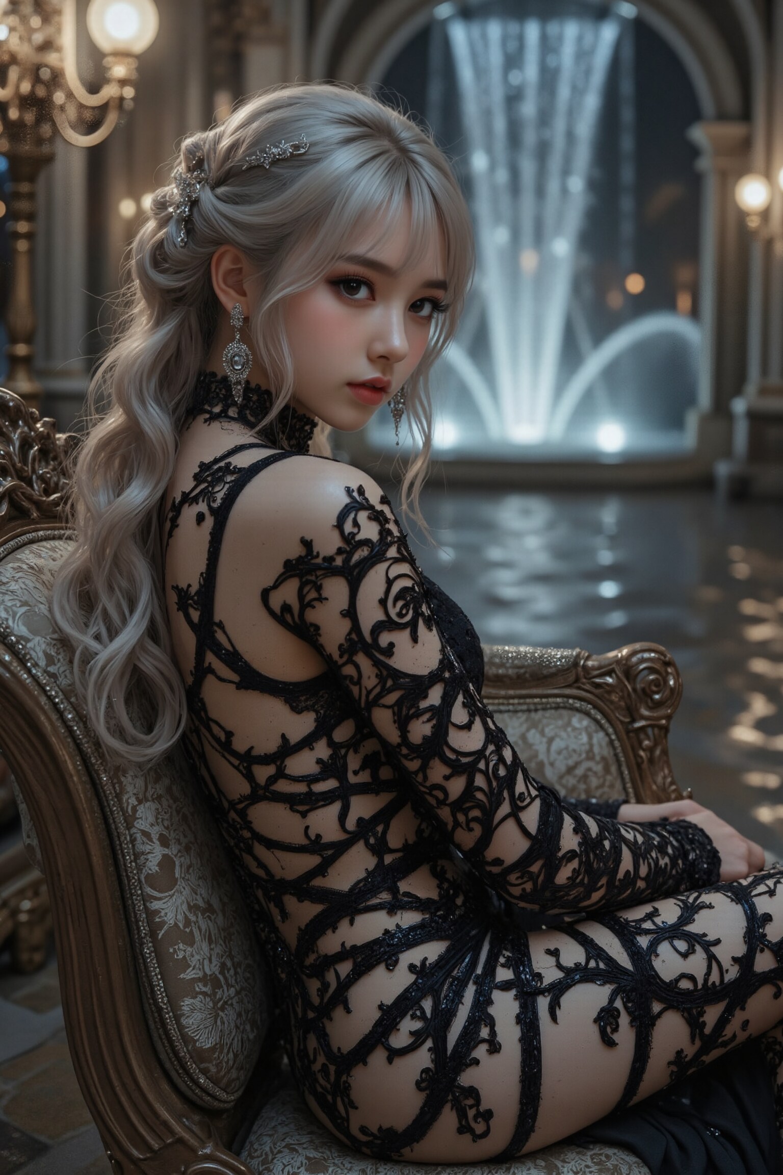 openwork dress①