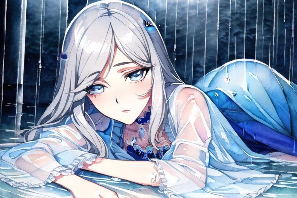雨に寝そべる。