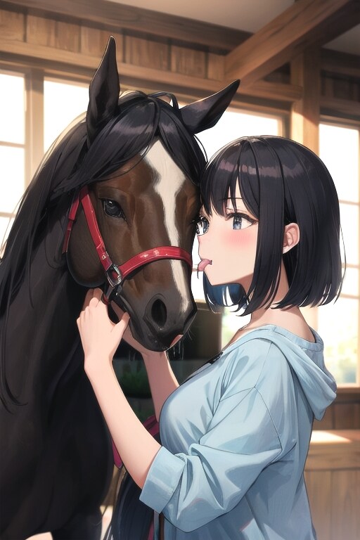 馬と娘