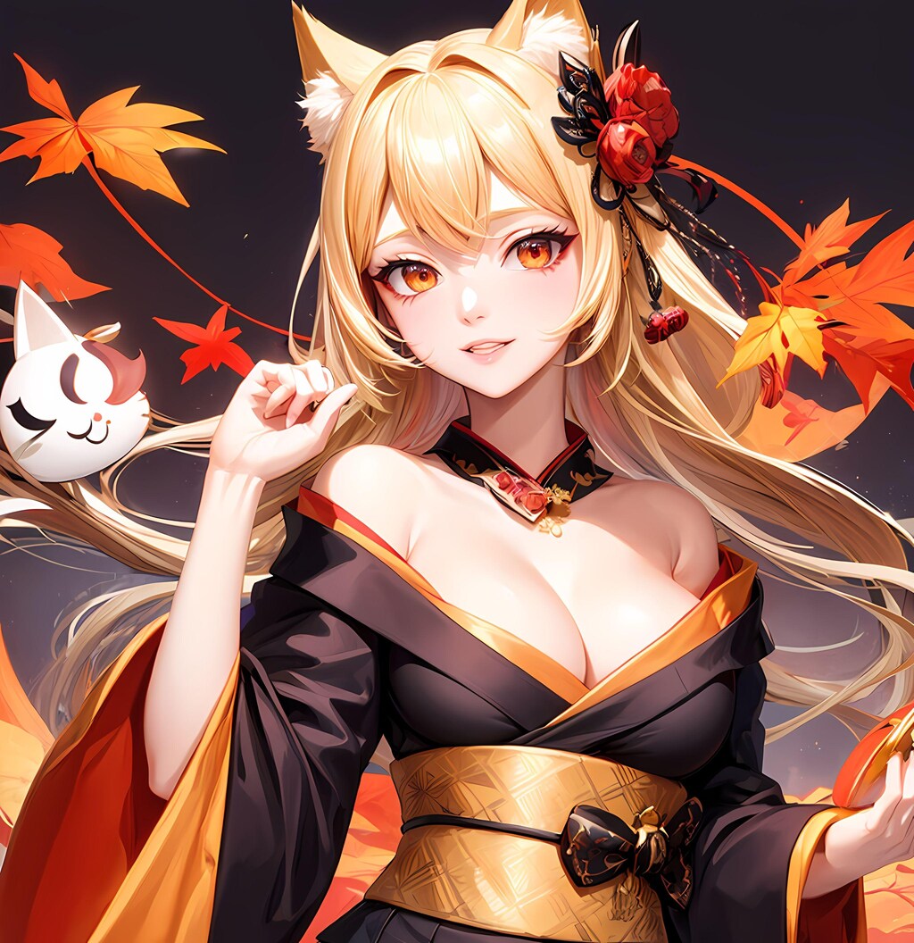 秋のきつねさんです