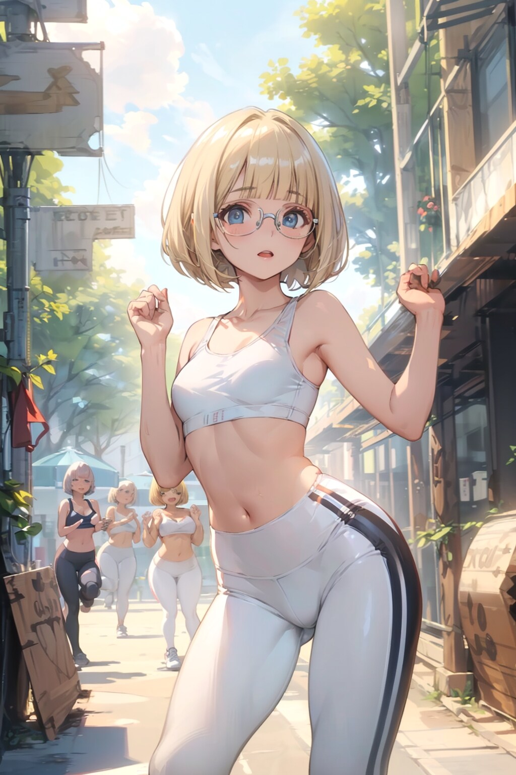 スポーツウェアの眼鏡っ娘