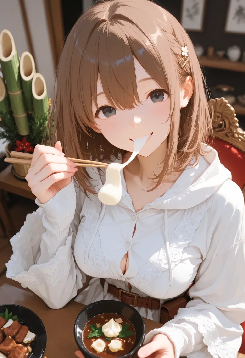 伸び～るおもち