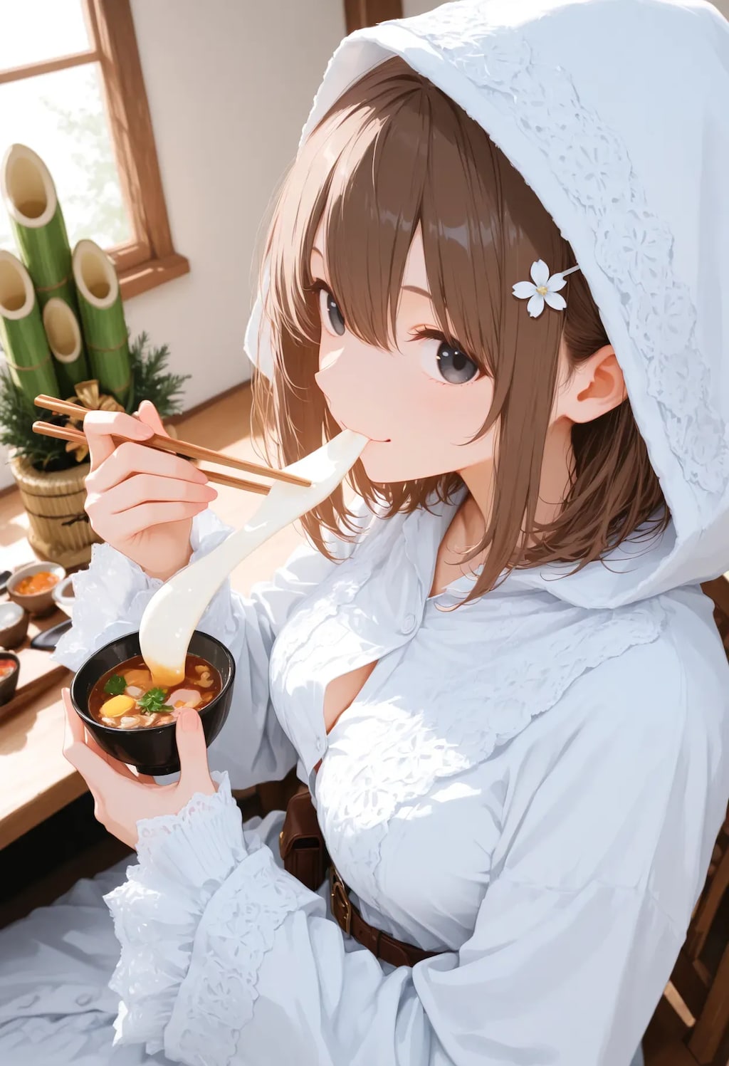 伸び～るおもち